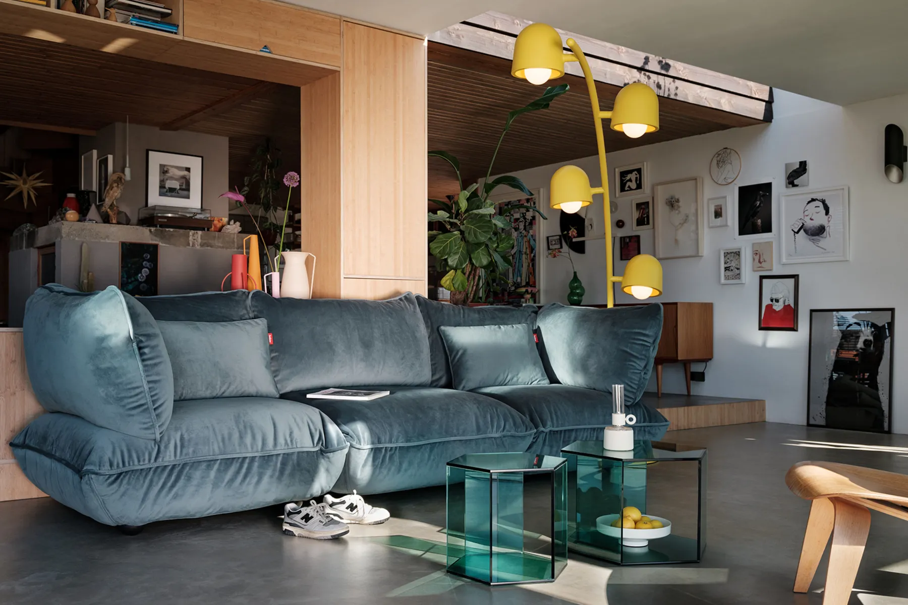 Fatboy Big Lebow Arc lamp, jaune, 186x234 cm