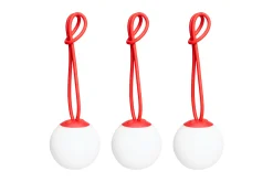 Fatboy Bolleke Mini set (3 pcs) Petites lampes rechargeables, rouge, 12x12 cm