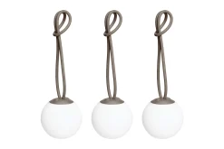 Fatboy Bolleke Mini set (3 pcs) Petites lampes rechargeables, marron, 12x12 cm