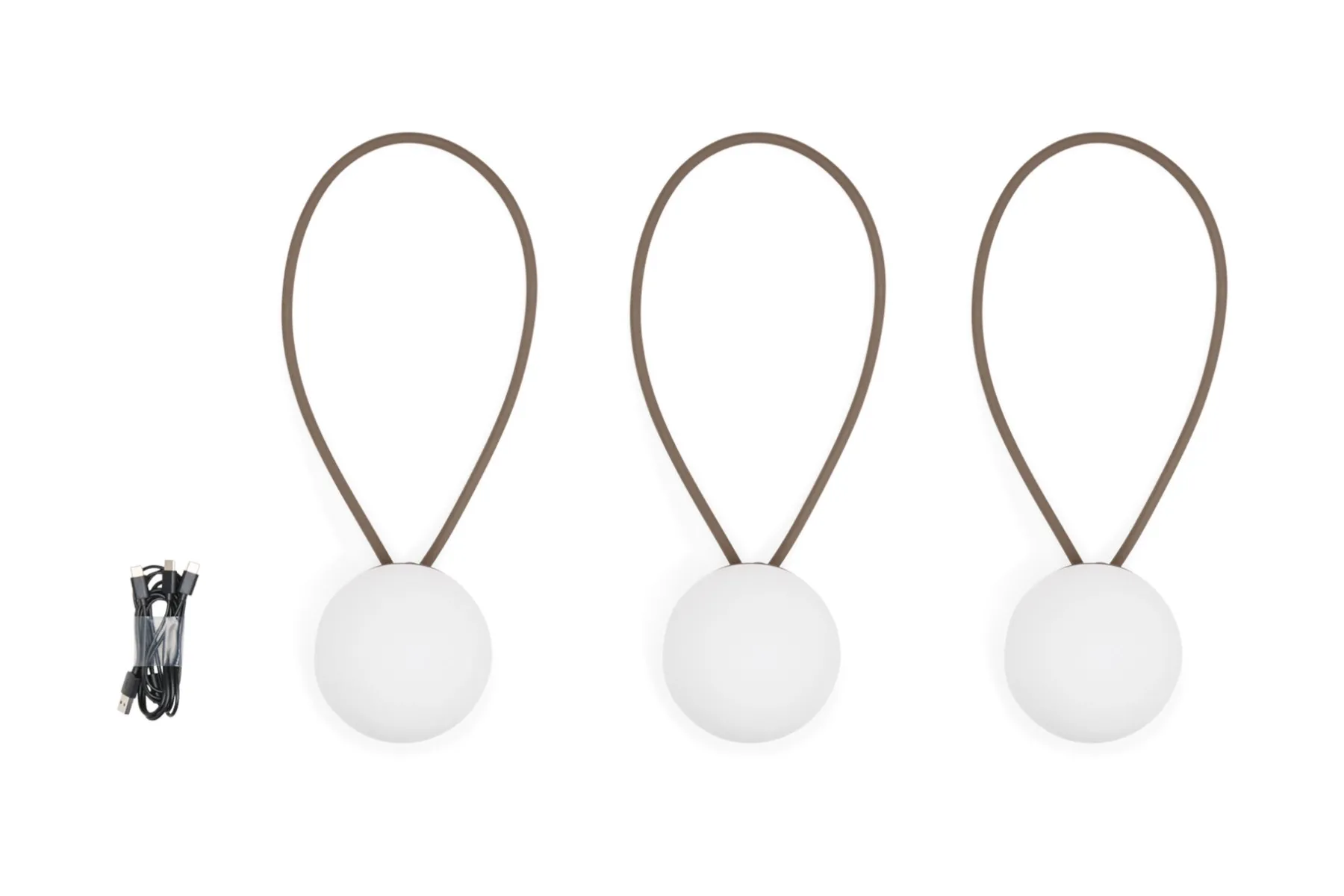 Fatboy Bolleke Mini set (3 pcs) Petites lampes rechargeables, marron, 12x12 cm