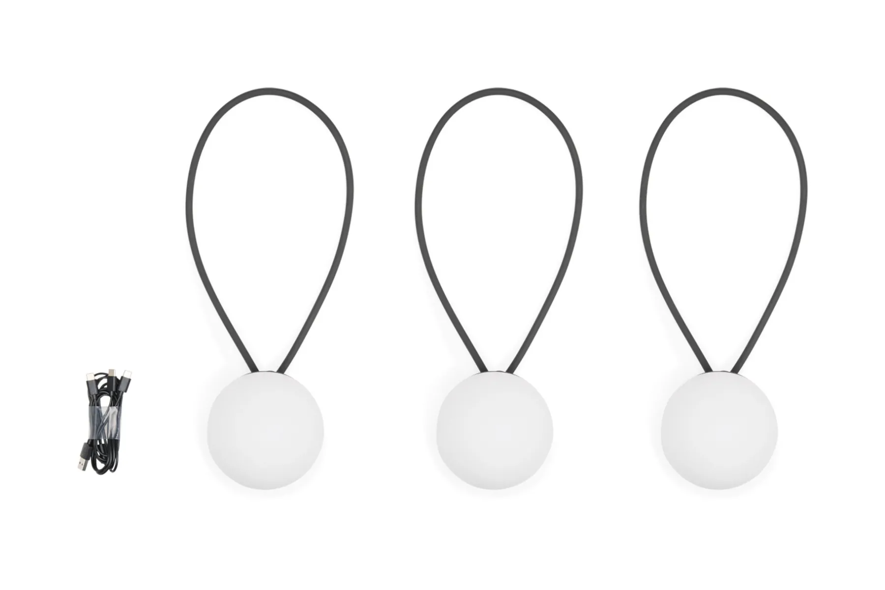 Fatboy Bolleke Mini set (3 pcs) Petites lampes rechargeables, black, 12x12 cm