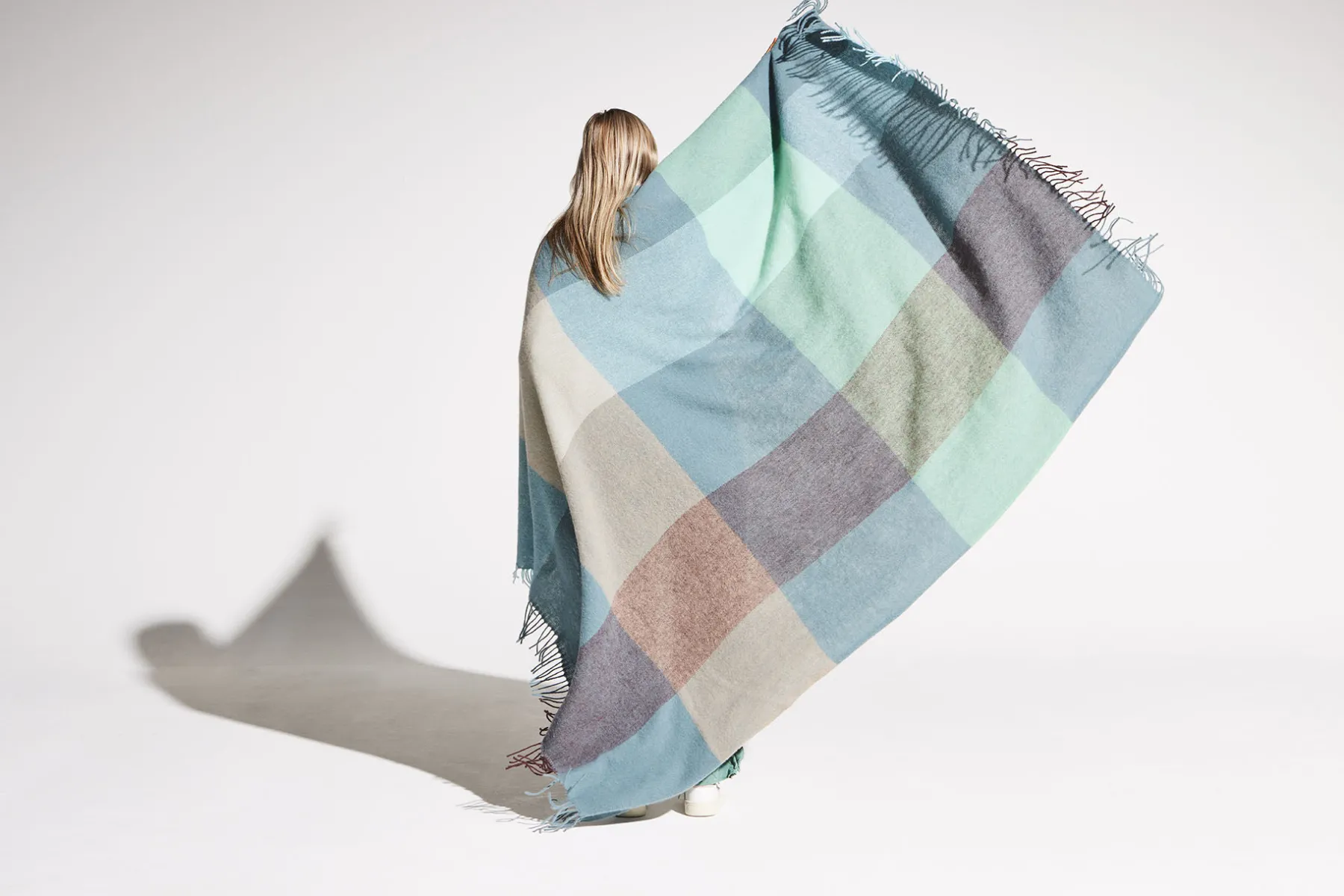 Fatboy Colour Blend Blanket Couverture en laine, bleu, 130x185 cm
