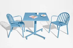 Fatboy Fred's Square Bistreau Petite table de jardin carrée, bleu, 80x80x76 cm