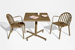 Fatboy Fred's Square Bistreau Petite table de jardin carrée, marron, 80x80x76 cm