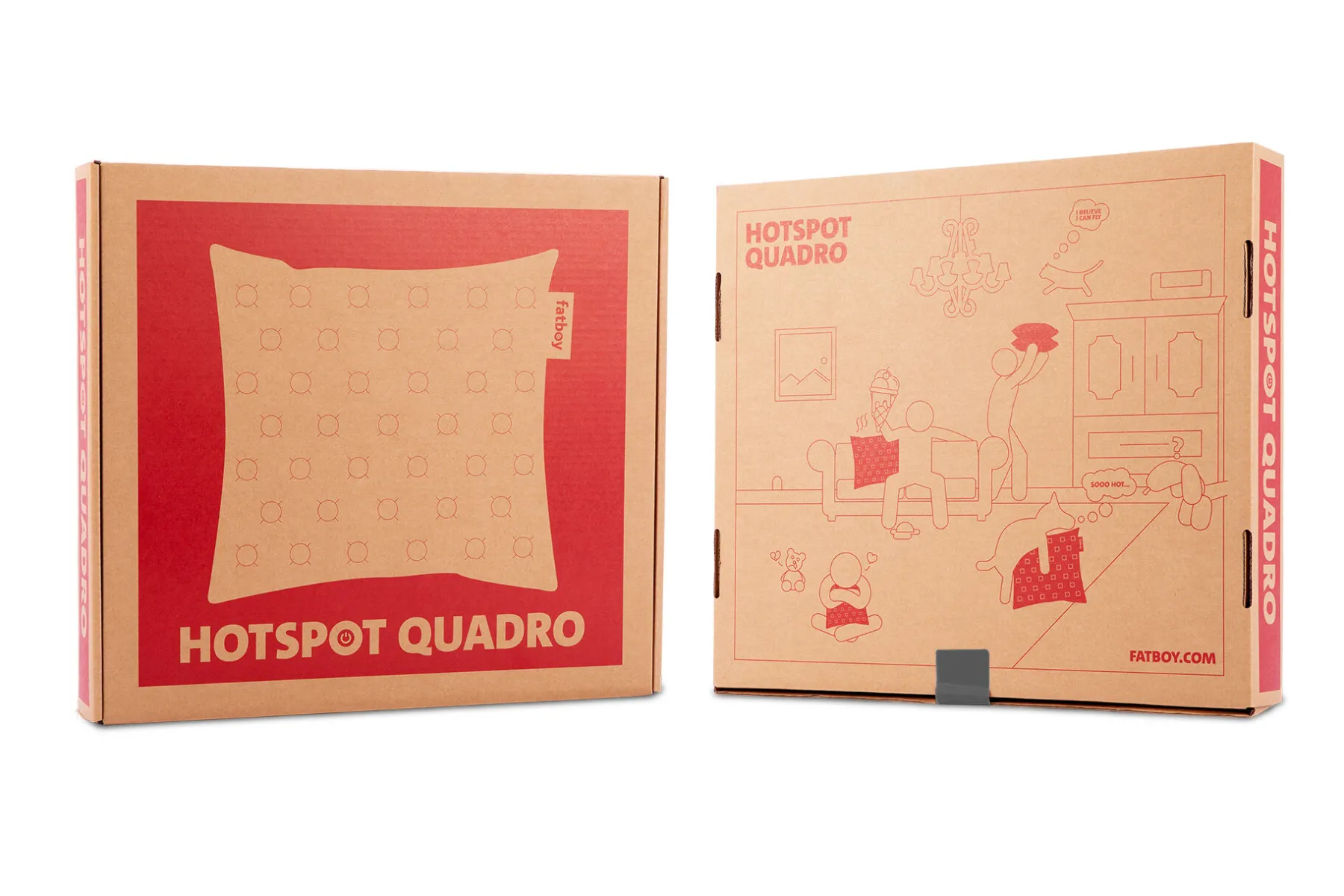 Fatboy Hotspot Pillow Quadro Coussin chauffant, gris, 45x45x17.5 cm