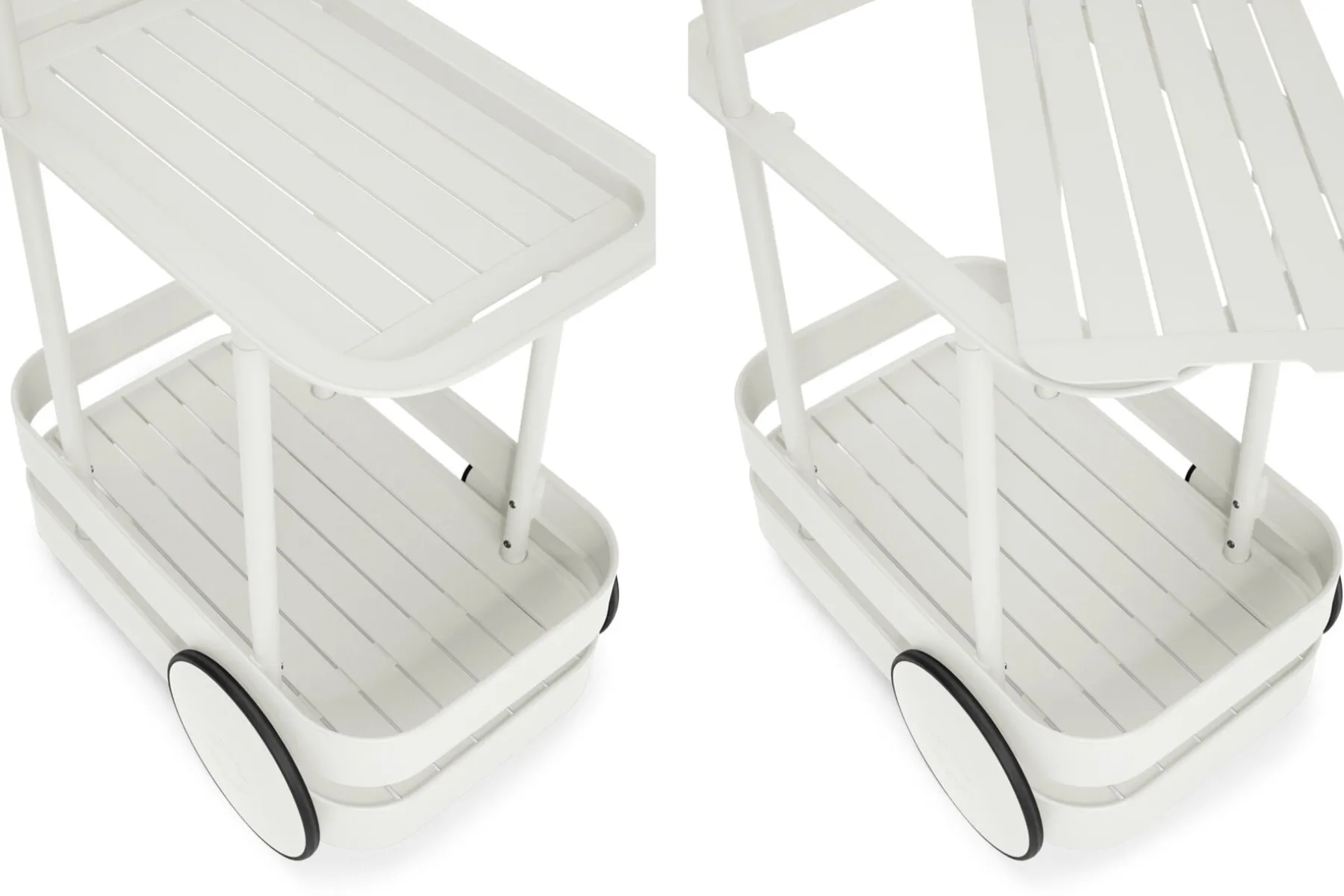 Fatboy Jolly Trolley Table de bar mobile, blanc, 78x55x200 cm