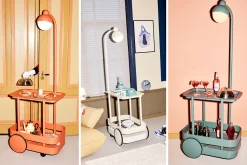 Fatboy Jolly Trolley Table de bar mobile, vert, 78x55x200 cm