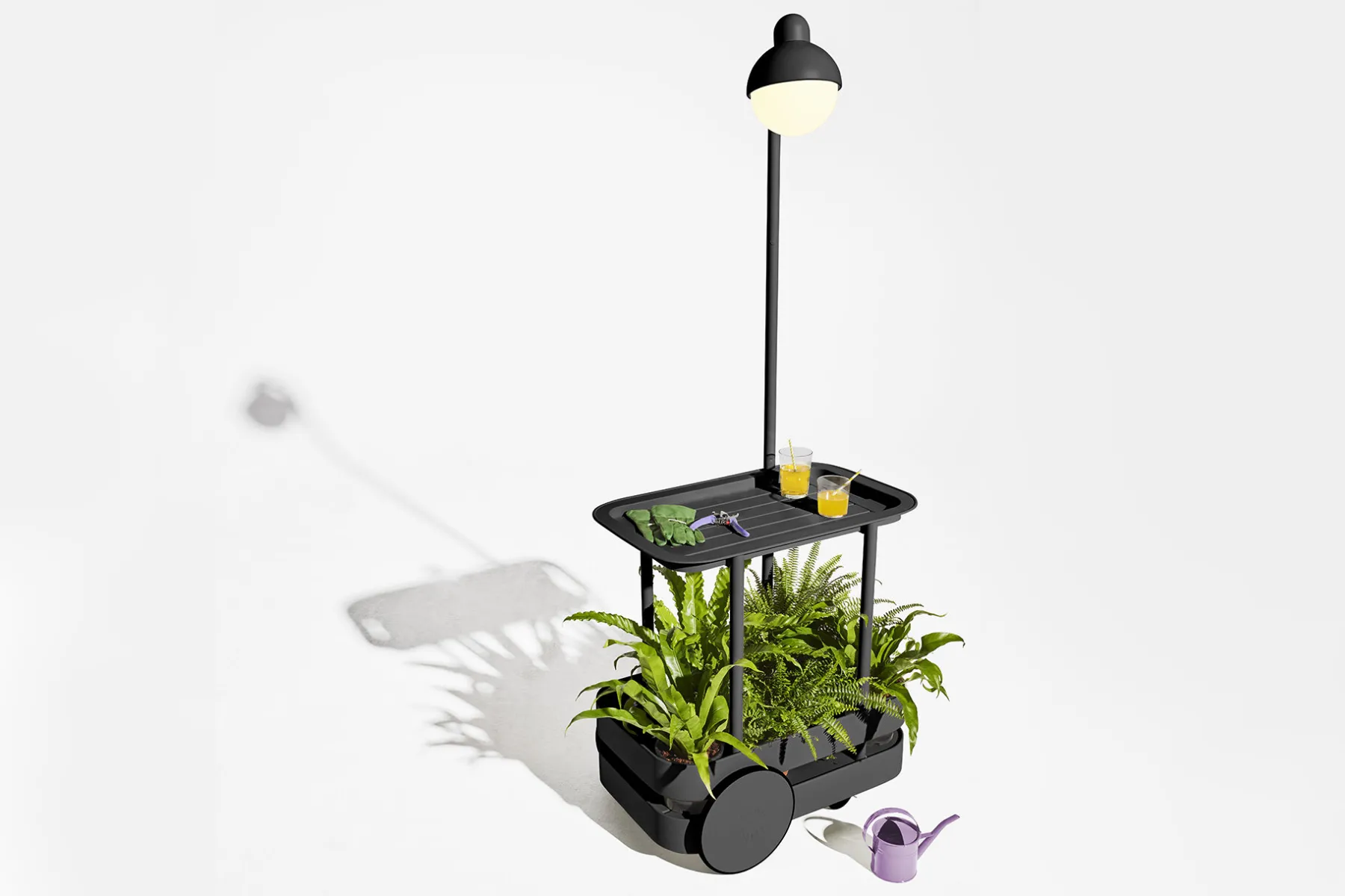 Fatboy Jolly Trolley Table de bar mobile, black, 78x55x200 cm