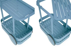 Fatboy Jolly Trolley Table de bar mobile, bleu, 78x55x200 cm