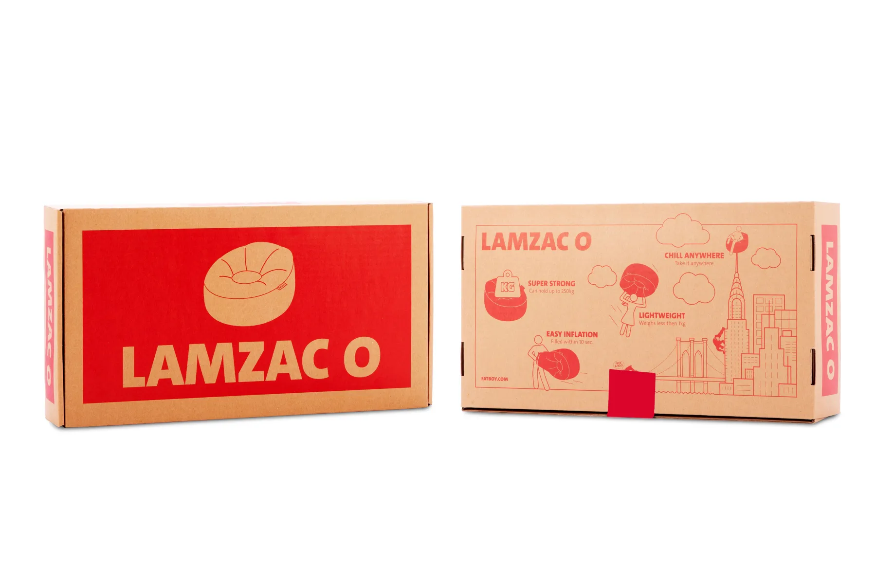 Fatboy Lamzac O Pouf gonflable, rouge, 110x103x62 cm