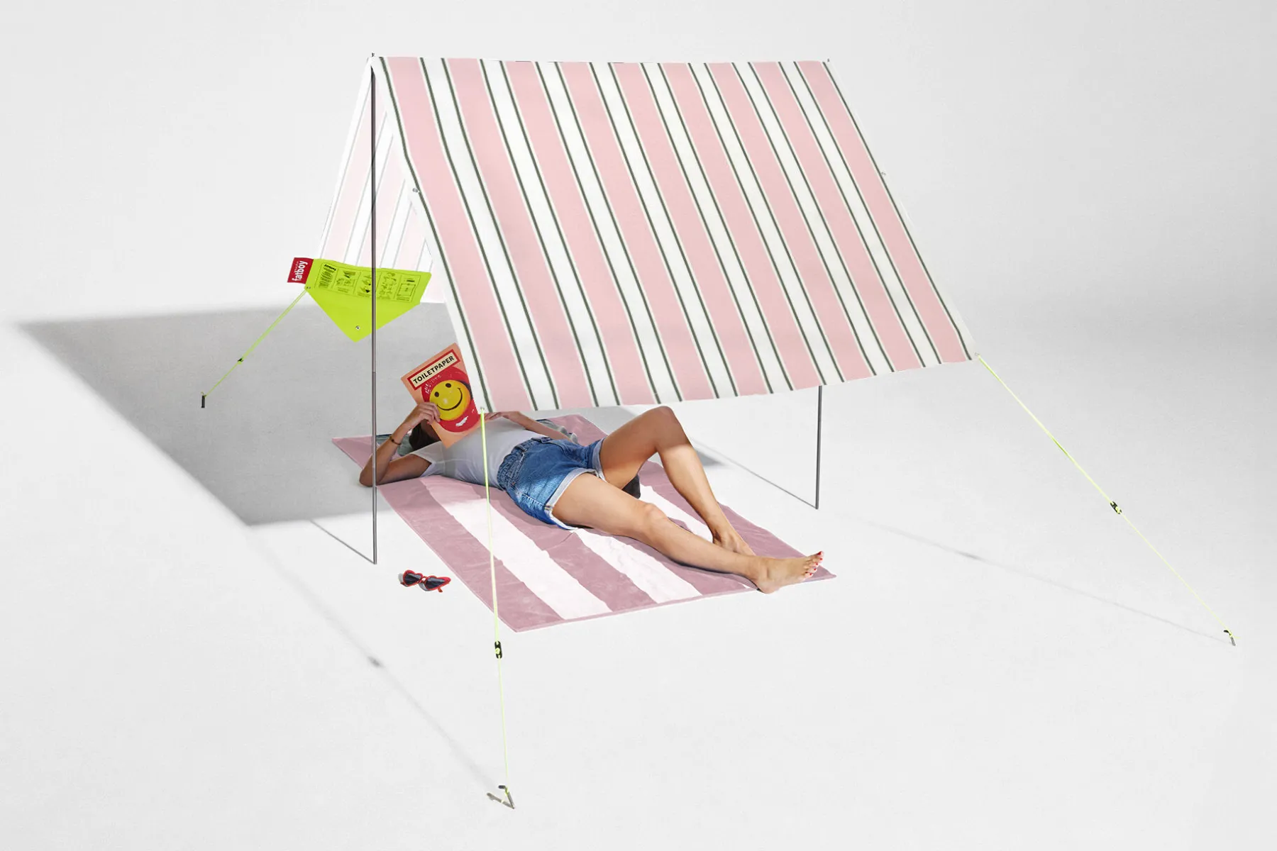 Fatboy Miasun Tente de plage portable, blanc, 330x190x140 cm