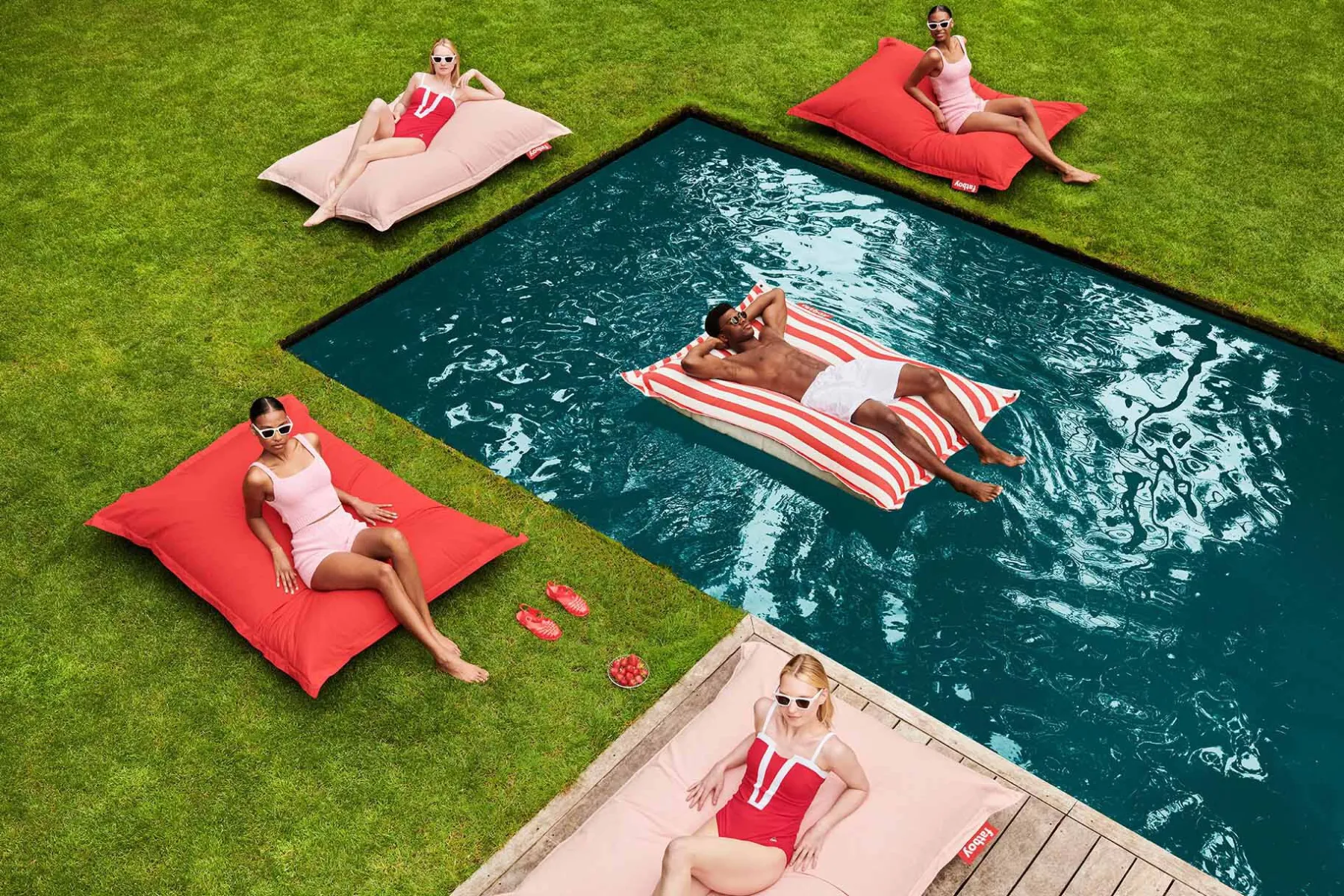 Fatboy Original Floatzac Pouf flottant, rouge, 134x180 cm