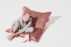 Fatboy Original Slim Velvet Pouf en velours, rose, 120x155 cm