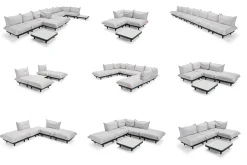 Fatboy Paletti Corner Seat Fauteuil d’angle modulaire, gris, 100x100x90 cm