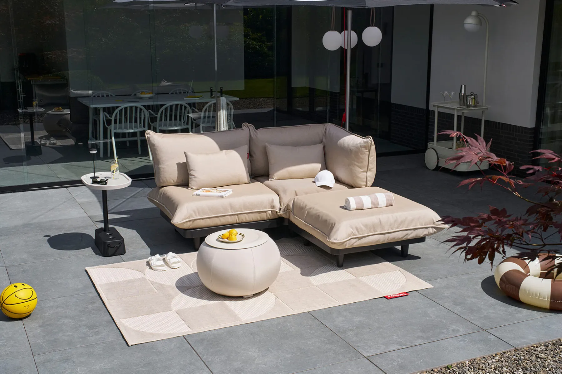 Fatboy Paletti Corner Seat Royal Fauteuil d’angle modulaire, beige, 100x100x90 cm