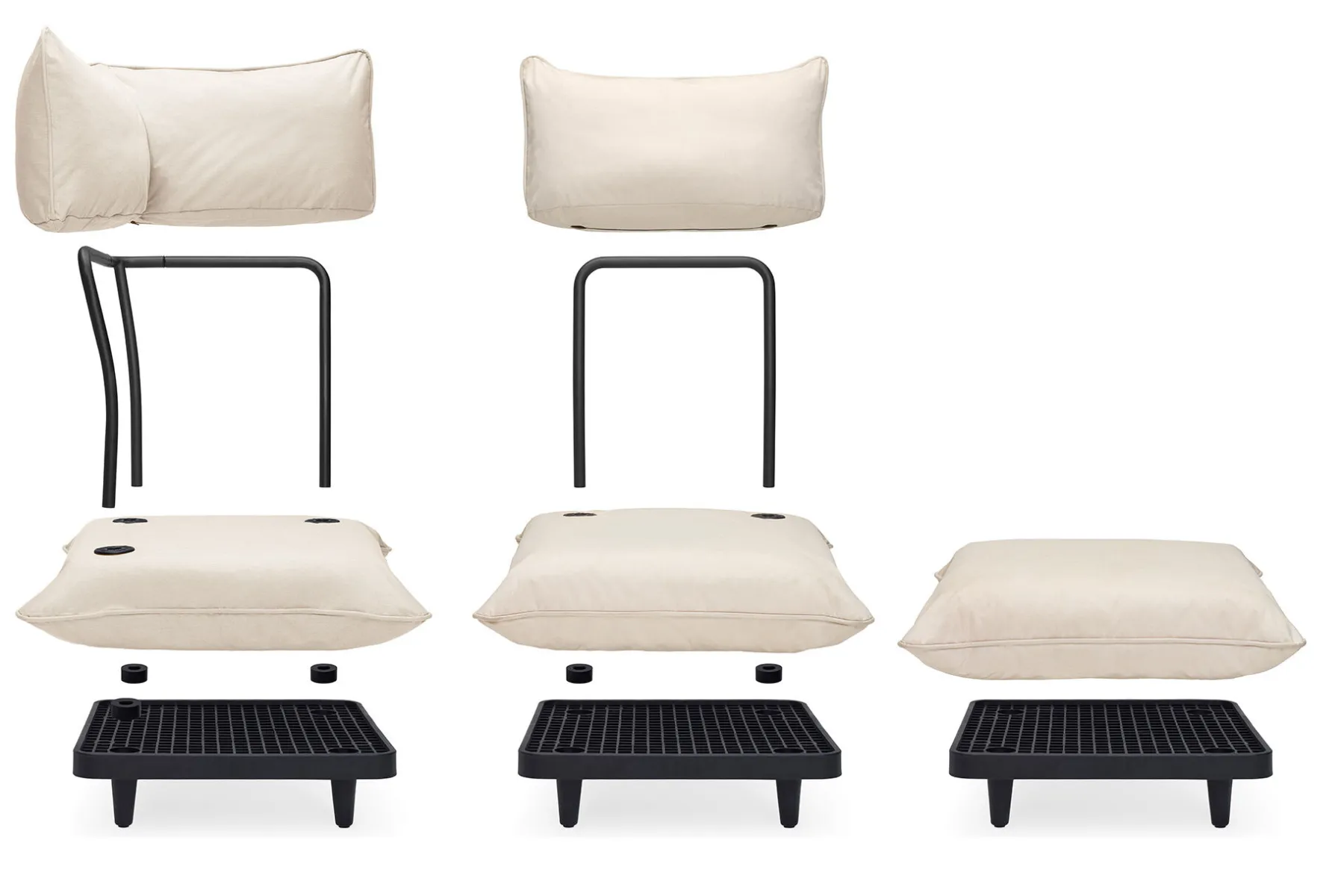 Fatboy Paletti Hocker Hocker modulaire d’extérieur, beige, 100x100x45 cm