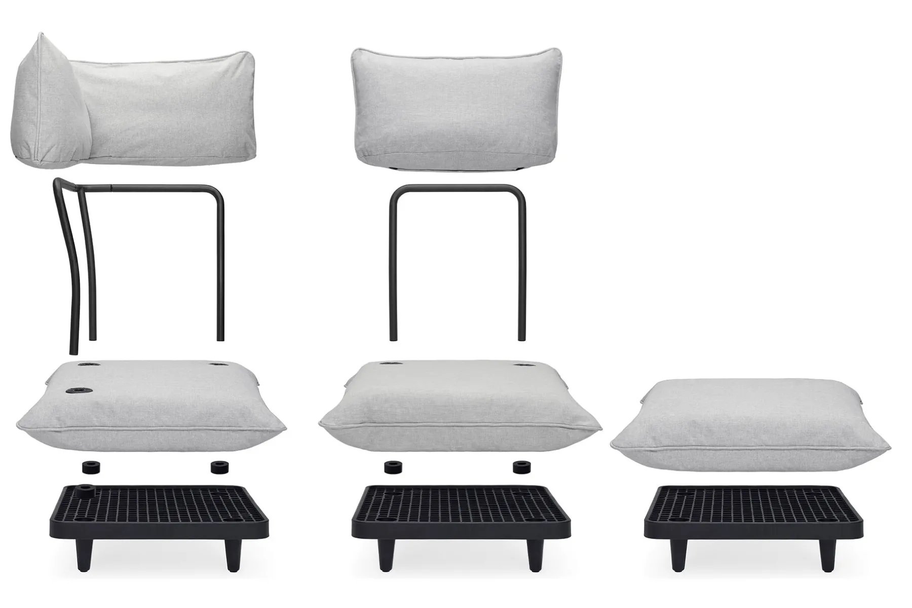 Fatboy Paletti Set Large Ensemble lounge d’extérieur modulaire, 280x190x90 cm