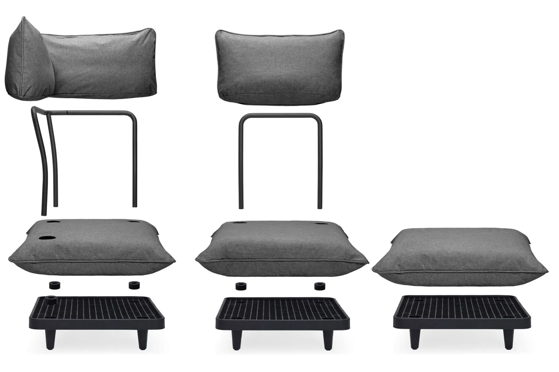 Fatboy Paletti Set Large Ensemble lounge d’extérieur modulaire, 280x190x90 cm