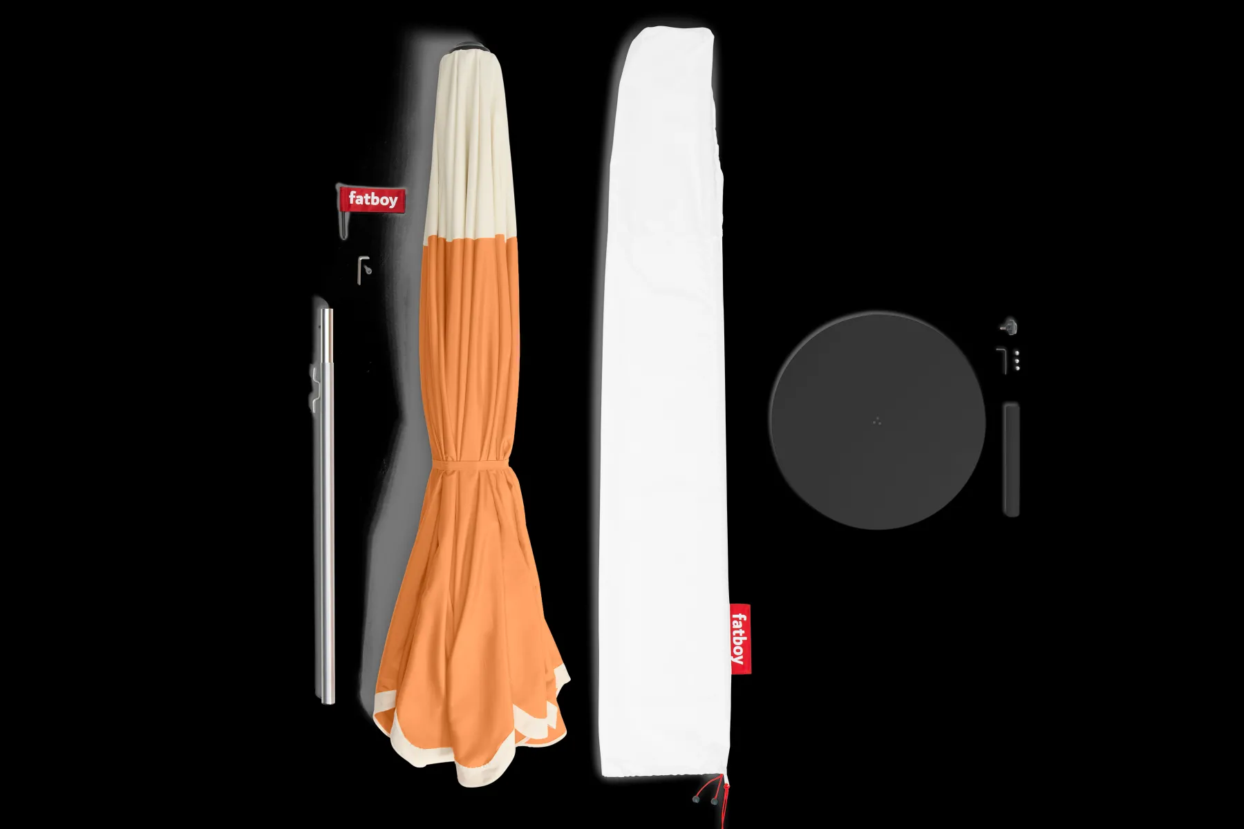 Fatboy Pensol + Base Black Parasol avec pied, 350x350x280 cm