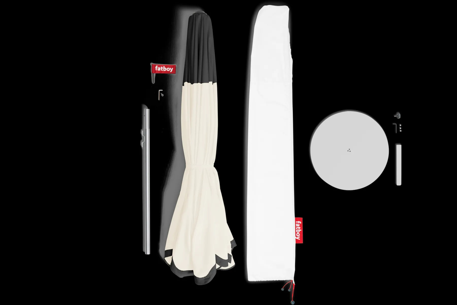 Fatboy Pensol + Base Light Grey Parasol avec pied, 350x350x280 cm