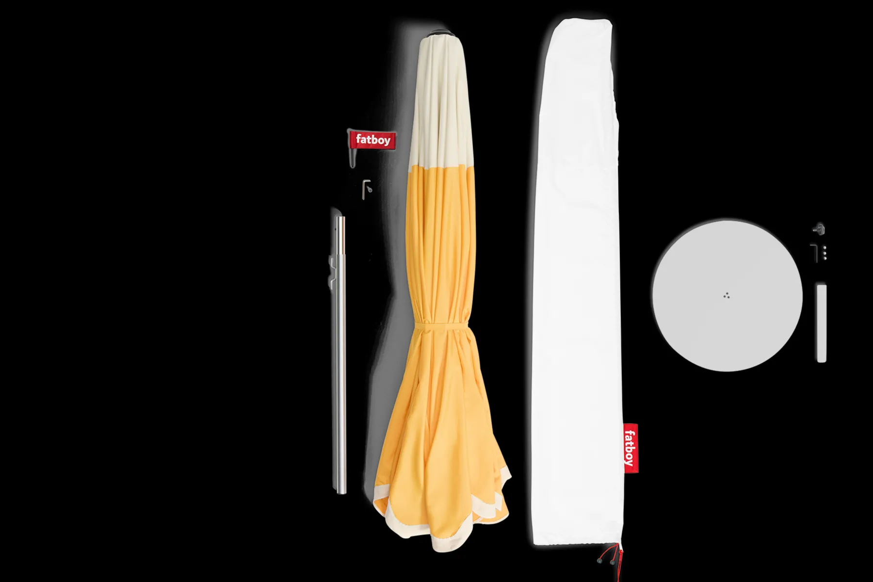Fatboy Pensol + Base Light Grey Parasol avec pied, 350x350x280 cm