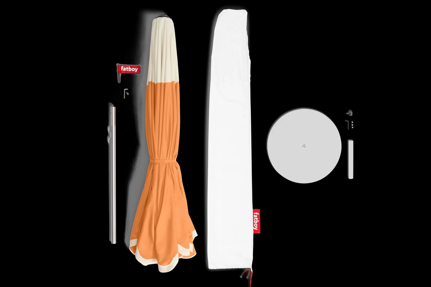 Fatboy Pensol + Base Light Grey Parasol avec pied, 350x350x280 cm