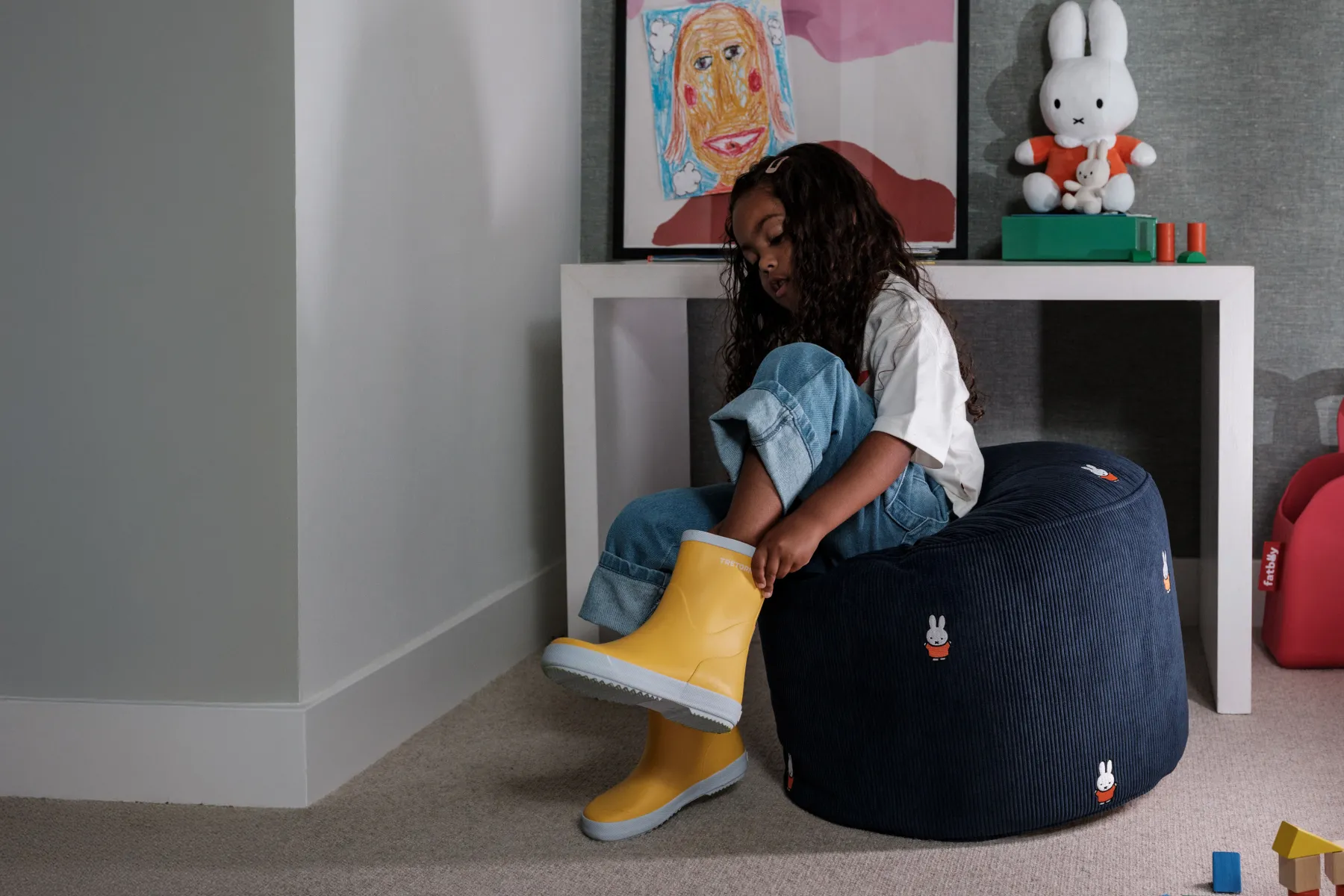 Fatboy Point Cord X Miffy Pouf Miffy, 50x50x35 cm