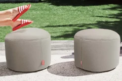 Fatboy Point Outdoor Pouf d’extérieur, gris, 50x50x35 cm