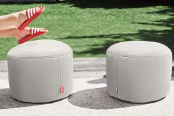 Fatboy Point Outdoor Pouf d’extérieur, gris, 50x50x35 cm
