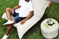 Fatboy Point Outdoor Pouf d’extérieur, gris, 50x50x35 cm