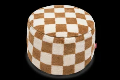Fatboy Point Teddy Chess Pouf en peluche, marron, 50x50x35 cm