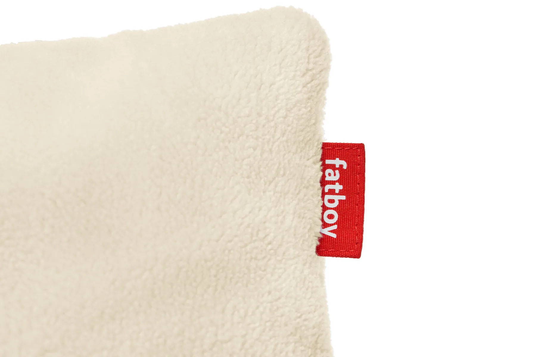 Fatboy Square Pillow Teddy Un coussin en tissu peluche ultra-doux, beige, 50x50 cm