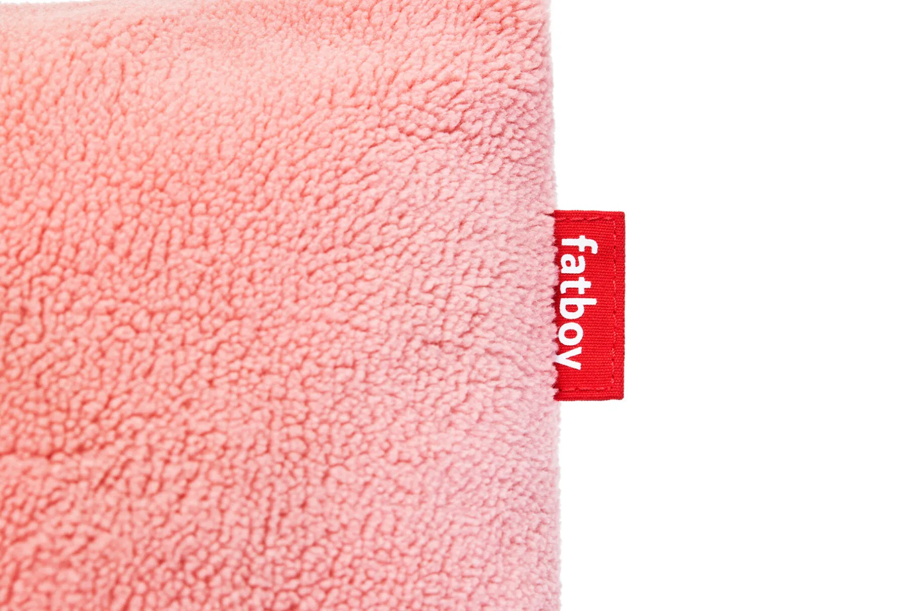 Fatboy Square Pillow Teddy Un coussin en tissu peluche ultra-doux, rose, 50x50 cm