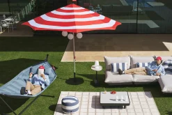 Fatboy Stripesol + Base Black Parasol avec pied, 350x350x280 cm