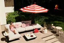 Fatboy Stripesol + Base Light Grey Parasol avec pied, 350x350x280 cm