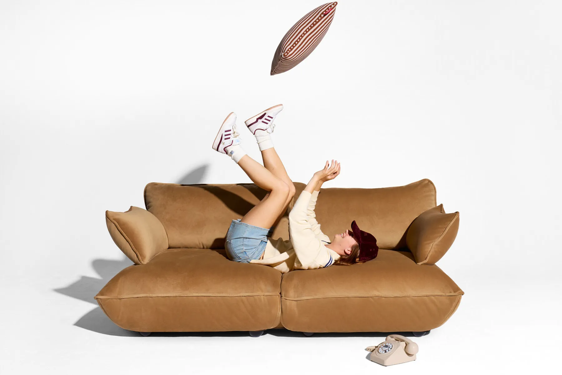 Fatboy Sumo Armrest Velvet Accoudoir, marron, 69x35 cm