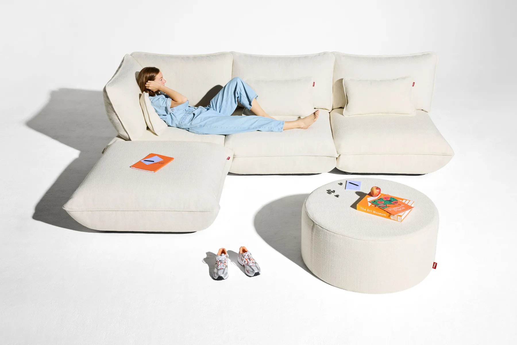 Fatboy Sumo Corner Sofa Boucle Canapé modulaire d’intérieur, 301x108x90 cm