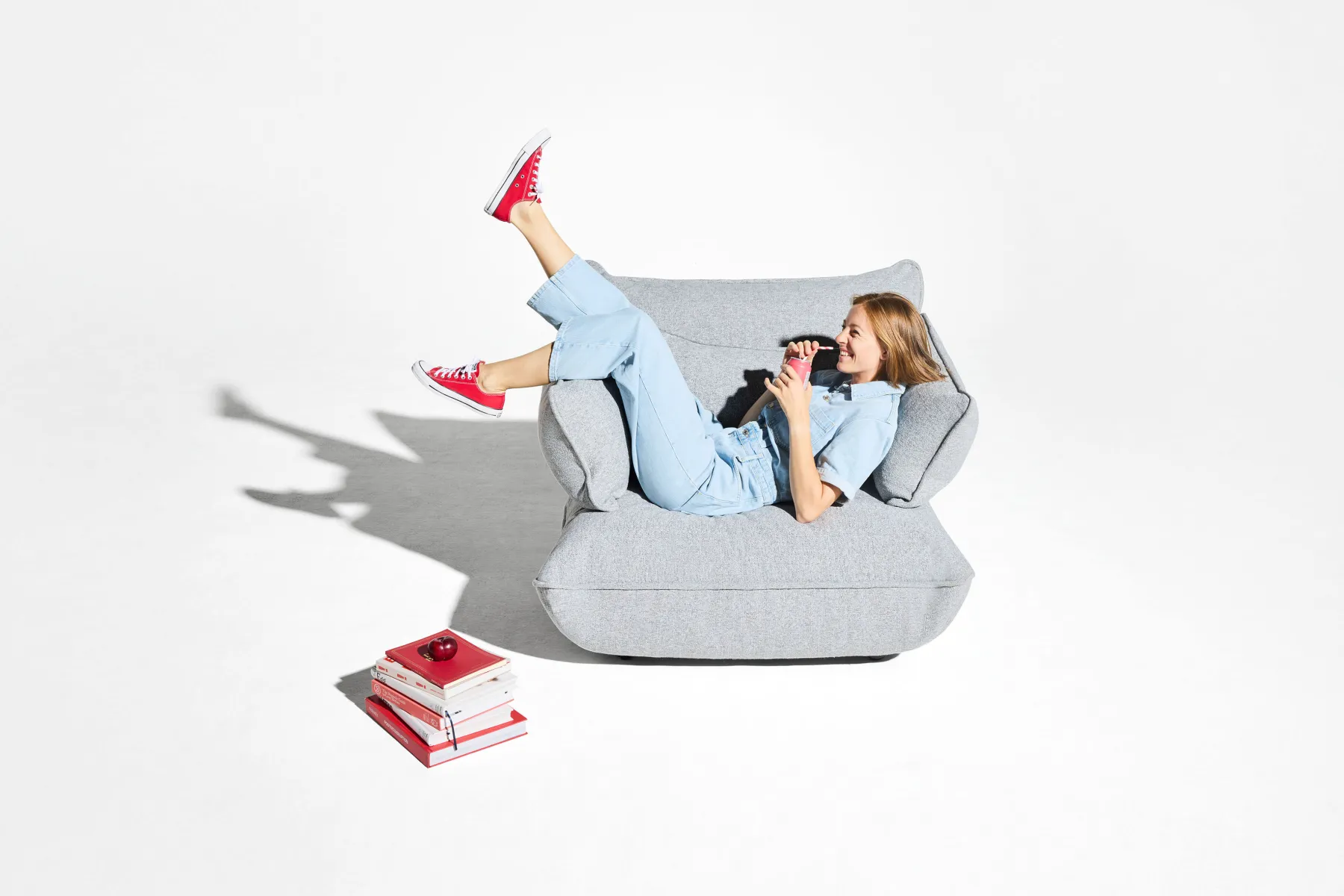 Fatboy Sumo Corner Sofa Boucle Melange Canapé modulaire d’intérieur, 301x108x90 cm