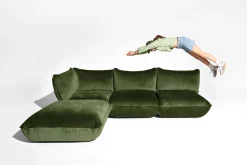 Fatboy Sumo Corner Sofa Velvet Canapé modulaire d’intérieur, 301x108x90 cm