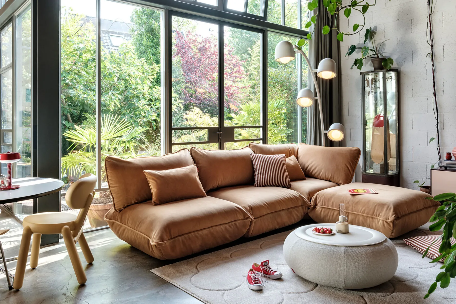 Fatboy Sumo Corner Sofa Velvet Canapé modulaire d’intérieur, 301x108x90 cm