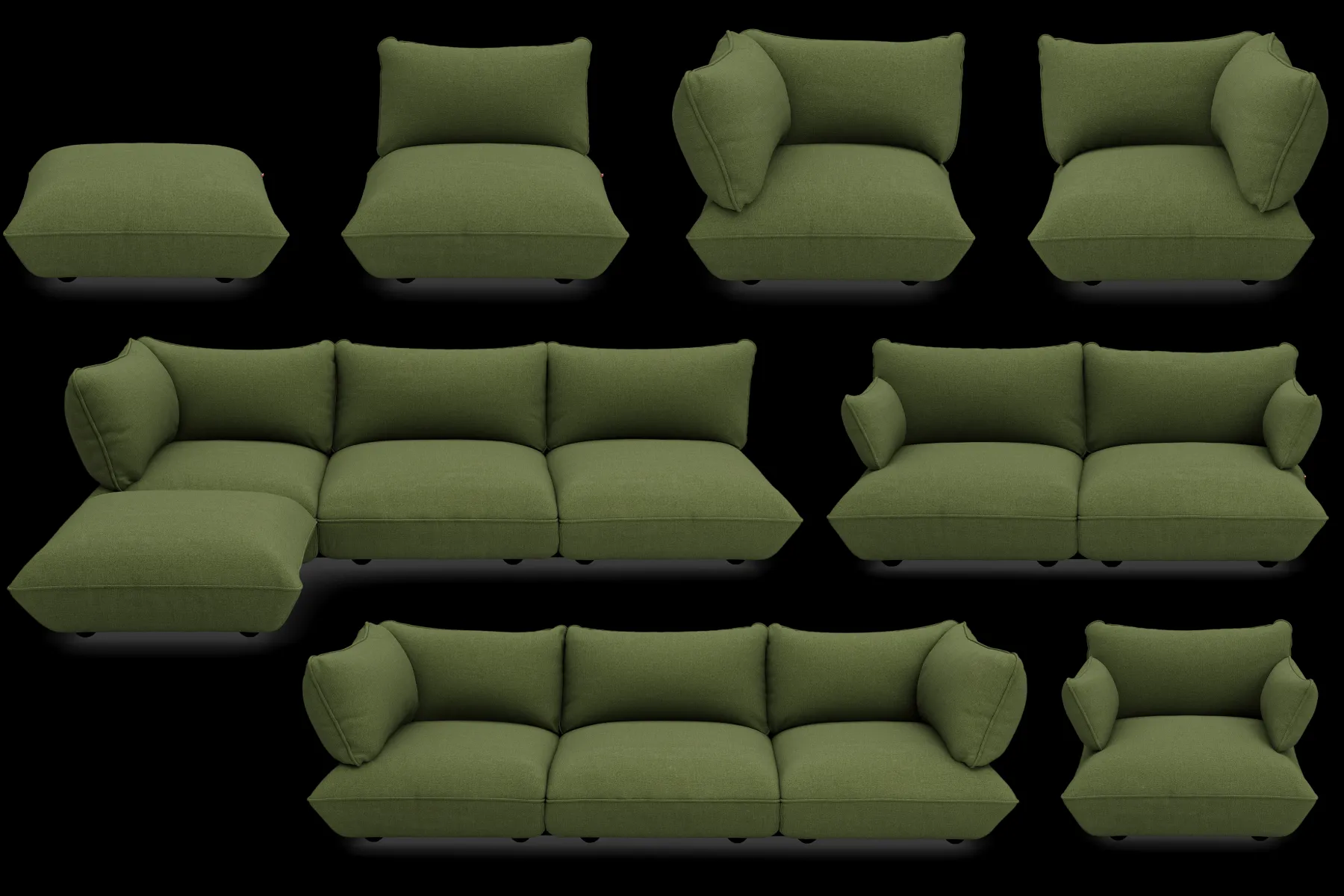 Fatboy Sumo Sofa Medium Boucle Canapé modulaire d’intérieur, 210.5x108x90 cm