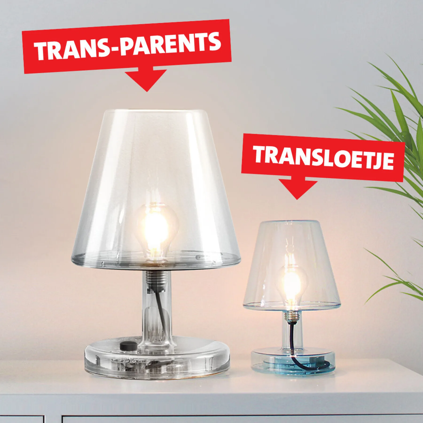 Fatboy Trans-Parents Lampe de table, 32.7x32.7x50.5 cm